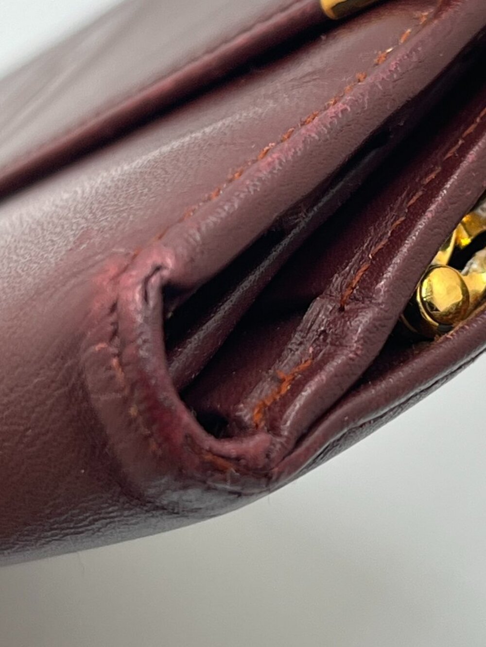 Vintage Cartier Must Line Burgundy Kisslock Long Wallet - Picture 3 of 15